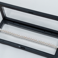 Chaîne de perles d'eau douce naturelles de 7-8 mm en forme de riz, perles de riz sélectionnées pour la fabrication de bijoux haut de gamme, vente en gros en usine
