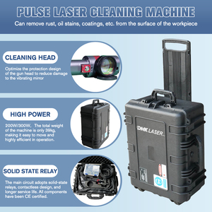 DMK 300 Watt Pulse Fiber Laser Machine <span class=keywords><strong>De</strong></span> Nettoyage Nouvelle Condition Trolley Case pour Métal et <span class=keywords><strong>Aluminium</strong></span> pour Oxyde/Huile - Product Image 2