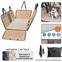 Nouvelle housse de siège de voiture pour animaux de compagnie en cuir PU écologique, durable, imperméable, résistante à l'usure, à motif solide, pour siège arrière