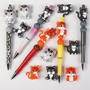 Nouvelles perles en silicone 3D motif chat de dessin animé, mignonnes, pour colliers, bijoux DIY, pendentifs, accessoires de perles, perles en vrac, vente en gros - Product Image 5