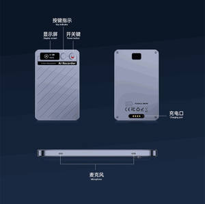 Dictaphone USB intelligent 2025 avec aimant, enregistreur <span class=keywords><strong>audio</strong></span>, application prenant en charge la transcription de 118 langues, ChatGPT-5, format <span class=keywords><strong>MP3</strong></span> - Product Image 2