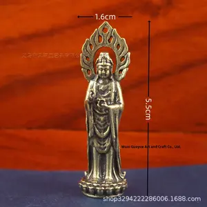 จี้พระพุทธรูปทองเหลืองแท้วินเทจรูปล้อธรร<span class=keywords><strong>ม</strong></span>ะ - Product Image 6