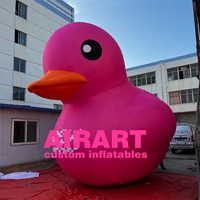 Canard géant gonflable de dessin animé jaune avec impression