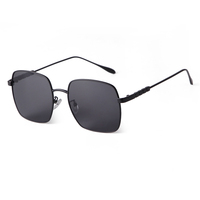 Lunettes de soleil unisexes STY9501 en métal UV400, lunettes de soleil carrées à dégradé noir pour femmes et hommes