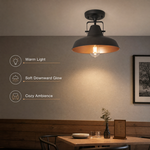 Modern Black Iron Base Surface Mount Ceiling <b>Light</b> E27 Warm White Dining Room <b>Corridor</b> Bedroom Indoor Home Decoration - Product Image 3