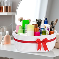 Panier Cadeau en Corde de Coton Tressée 30x20x14cm pour Bébé, Panier de Rangement pour Jouets, Fournitures de Paniers Cadeaux, Organisateur de Coffre à Jouets - Vente en Gros