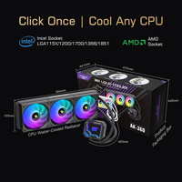 Refroidisseur d'eau LOVINGCOOL 240 ARGB noir/blanc, 3,4 W, refroidisseur de processeur liquide pour ordinateur de jeu avec écran d'affichage numérique