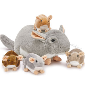 OEM/ODM 사용자 정의 울트라 소프트 어머니 아기 친칠라 봉제 장난감 귀여운 인형 동물 Kawaii 설치류 봉제 인형 파티 축제 선물 - Product Image 1