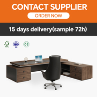 Escritorio Ejecutivo Modular de Madera en Forma de L, Grande y Moderno, con Dos Gabinetes, Personalizado
