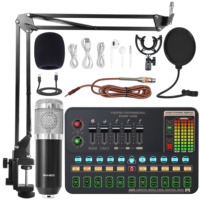 Ensemble de microphone à condensateur Studio professionnel BM800 pour l'enregistrement de podcast audio et vidéo en direct V10 SX91 96 98 cartes son