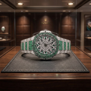 Luxury Unisex Silver Square <b>Watch</b> Emerald Diamond Dial Analog Quartz Movement Glass Waterproof Custom <b>Iced</b> Quartz Buckle 40mm - Product Image 2