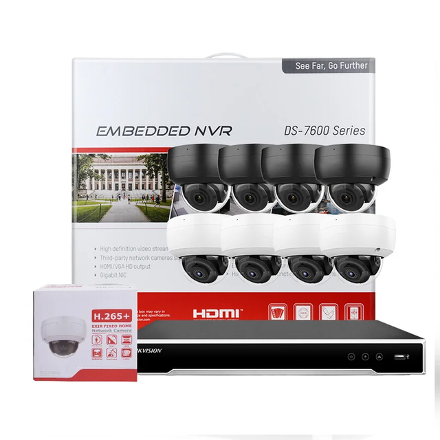 4 MP 8MP Human and Vehicle Detection ColorVu Camera 8channel 16channel PoE NVR Built-in Mic Camera System