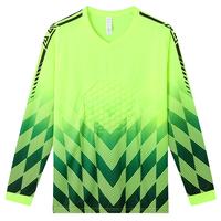 Maillot de Gardien de But Professionnel OEM Automne/Hiver à Manches Longues, avec Éponge Amortissante, Respirant, 100% Polyester, Rouge Néon