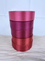 Ruban en satin double face rose poudré de luxe, ruban en polyester et soie pour la décoration de mariage et l'emballage de cadeaux haut de gamme
