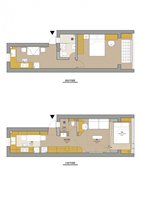 Concept d'appartement de luxe moderne, design d'intérieur, dessins de construction 2D, visualisation en 3D