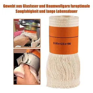 1Set Mèche Orange & Blanc Crémeux 9.5X18Cm pour Poêle à Pétrole pour Usage Intérieur, Mèches pour Chauffage à Pétrole, - Product Image 3