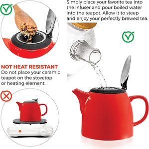 Ensemble de théière en céramique de voyage personnalisé théière en porcelaine émaillée de couleur chinoise infuseur en acier inoxydable portable pour la maison - Product Image 4