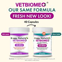 Doggy Naturals Vetbiome Plus 120 milliards d'UFC Capsules Probiotiques pour Chats et Chiens 40 Comprimés Soutien Digestif Absorption Rapide
