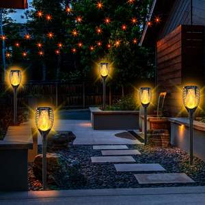 Lampe torche LED solaire extérieure super lumineuse étanche pour jardin, effet scintillant, vente en gros - Product Image 4