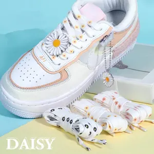 Fashion Unisex Flat Shoe laces Little Daisies Shoelaces Cartoon Printing High-top Canvas Sneakers Shoelace AF1 Sports Shoelaces