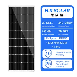 De NK Solar China fornecedor Melhor Qualidade mono solar 240w 250w 260w 270w painel solar