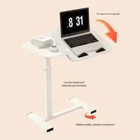 Table d'ordinateur portable pliable mobile à roues invisibles bureau de chevet pour la maison en bois métal salon canapé utilisation aluminium bambou hôtels