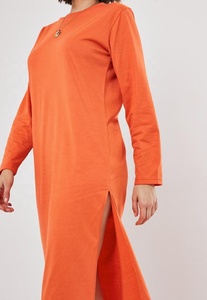 Customize Summer Midi Length Split <strong>Dress</strong> <strong>Orange</strong> Basic Long Sleeve Jersey Sexy t Shirt <strong>Dress</strong> - Product Image 4