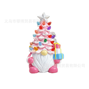 Dwarf Christmas <b>Tree</b> Night Light Pink <b>Led</b> Battery Powered Tap Control Mushroom Shape Decor For Living Room Table - Product Image 2