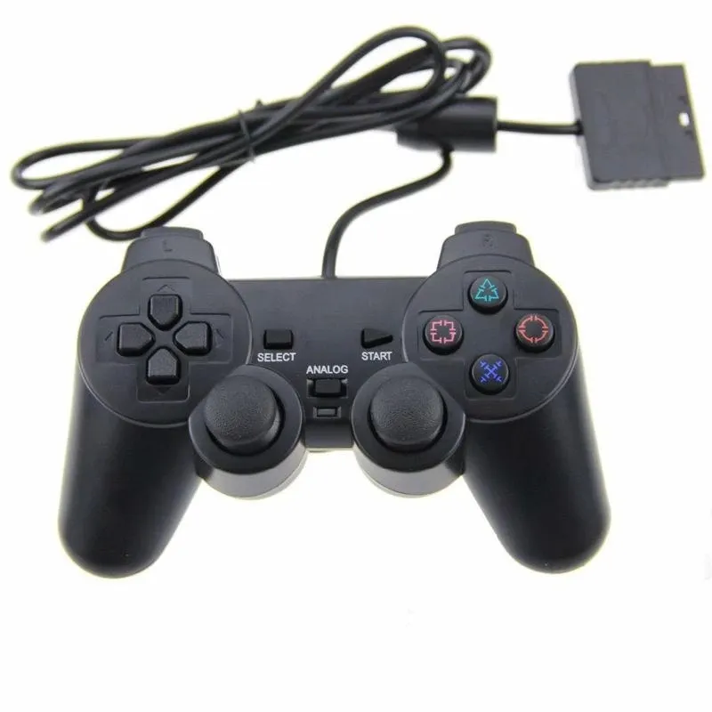 Untuk Bermain Stasiun 2 Koneksi Kabel Gamepad Getaran Ganda Permainan Controller Joypad Gamepad untuk Sony PS2 Konsol Game Joystick