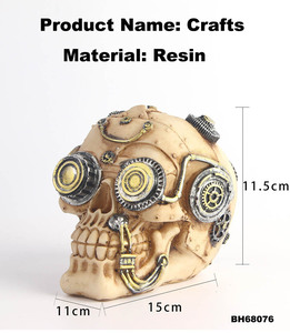 Regalo de poliresina personalizado Vintage <span class=keywords><strong>Gabba</strong></span> calaveras humanas ornamento disfraz bola decorativa Prop impreso 3D máquina patrón calavera - Product Image 2