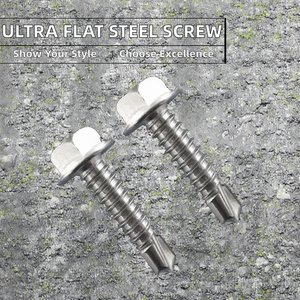 สกรูเกลียวปล่อยหัวหกเหลี่ยมเหล็กกล้า C1022 สำหรับเครื่องเจาะและต๊าปเกลียว # 12 7มม. เกลียวมาตรฐานคลาส 4.8 และ 6.8 นิ้ว - Product Image 2