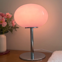Lampe de table en verre de style nordique, forme ronde, orange rose blanc jaune, éclairage de lecture au chevet pour salon