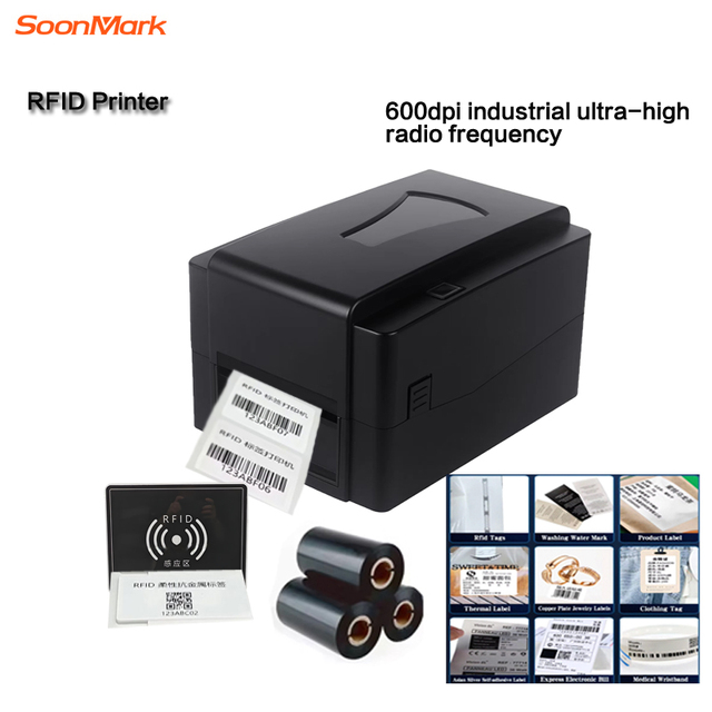 203-600 Dpi RFID Printer Thermal Transfer & Direct Thermal Superior Printing Quality on Desktop Label Barcode Printer