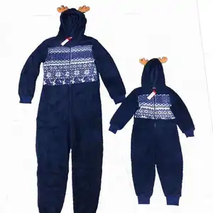 Wholesale Adult Pajamas Matching Christmas Pajamas For Family One Piece Pajamas Coral Velvet Flannel Custom Boys Stock Lots