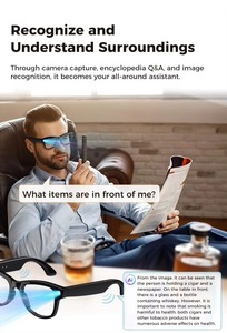Lentes Inteligentes M02 con Asistente de IA, Cámara de 8MP con Autoenfoque y Traducción en Tiempo Real - Product Image 5