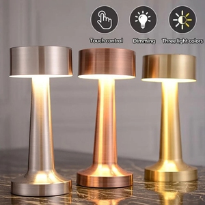 Lámpara de mesa de barra Retro de Metal, luz de noche LED, <span class=keywords><strong>Sensor</strong></span> táctil recargable, inalámbrico, comedor, café, restaurante, luz decorativa - Product Image 3