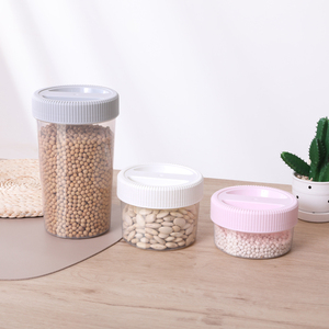 Transparent sealed round plastic container for food packaging custom 1000 2000ml plastic food airtight jar