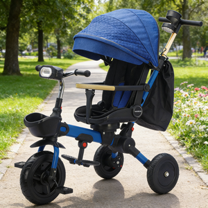 Triciclo para Bebés 4 en 1 con Certificación CE, Cochecito de Tres Ruedas Multifuncional - Product Image 5