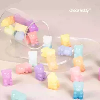 Figurine de collection luminescente Mini Ours en sachet surprise, série Q Cute Bean Rainbow, en forme de bouteille, ornement cadeau
