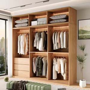 Armario de Estilo Diario con Puertas Corredizas, Color Madera Maciza, Amplio Espacio de Almacenamiento, Armarios de Dormitorio - Product Image 5