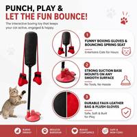 Meilleure Vente : Jouet de boxe vertical pour chat avec base à ventouse, jouet gant de boxe pour chat, divertissement autonome, anti-stress, fournitures pour animaux de compagnie
