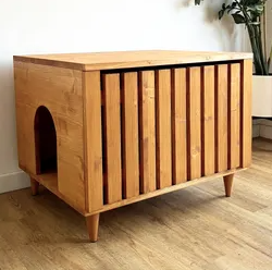 Meuble pour litière pour chat (Armoire en bois massif) - Product Image 4