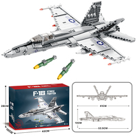 Avion de chasse F18 en forme de jet, jouet de construction à pièces mobiles, modèle éducatif en plastique ABS, DIY, 33022, 1387 pièces, cadeau de festival