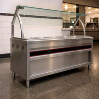 Chauffe-Plats Bain-Marie à Gaz Autoportant en Acier Inoxydable de Haute Qualité pour Restaurant Professionnel