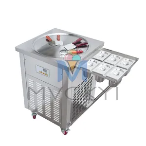 Mvckyi उच्च गुणवत्ता सिंगल स्क्वायर पैन थाईलैंड रोल्ड फ्राइड फायर्ड आइसक्रीम मशीन फ्राई आइसक्रीम बनाने की मशीन