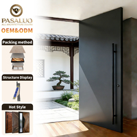 Pintu Rumah Pivot Eksterior Keamanan Masuk Depan untuk Hunian Villa, Desain Baru OEM PSL 2026, Aluminium Kuat