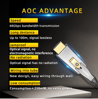 Câble HDMI 8K certifié AOC en fibre optique 48 Gbit/s pour ordinateur portable, lecteur PS4, téléviseur HD, projecteur, 3 m, câble HDMI 8K AOC