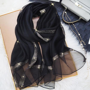 Bestella verano moda mujer gran tamaño sólido gasa bufanda fina suave Pashmina chal envolturas <span class=keywords><strong>playa</strong></span> estolas <span class=keywords><strong>Foulard</strong></span> geométrico - Product Image 3