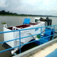 Navire de collecte des ordures, destructeur de déchets, Sea, rivière, étang, lac, gouttelettes, bateau