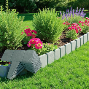 Borde de jardín flexible sin necesidad de excavación, color gris 20, efecto imitación piedra, para bordes de césped, macizos de flores y jardines. - Product Image 2